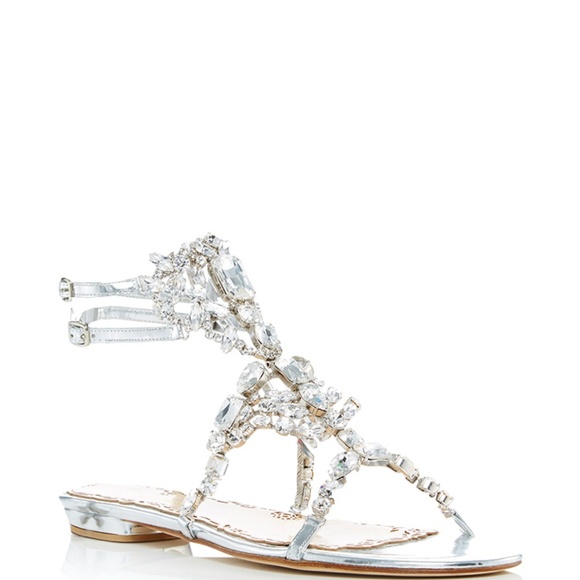 NIB Marchesa 35.5 Emily Silver sandal - Picture 6 of 6